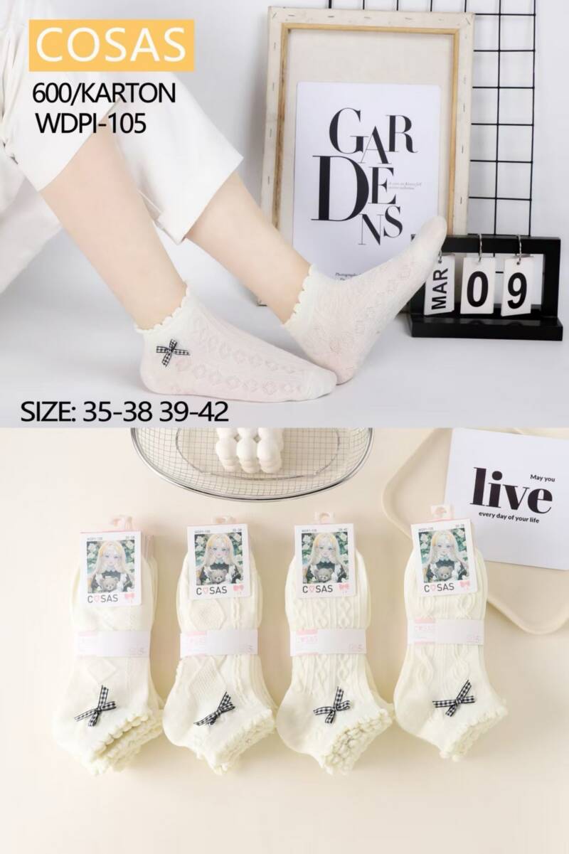 Skarpety damskie Roz 35-42, Mix kolor Paczka 40 szt 1